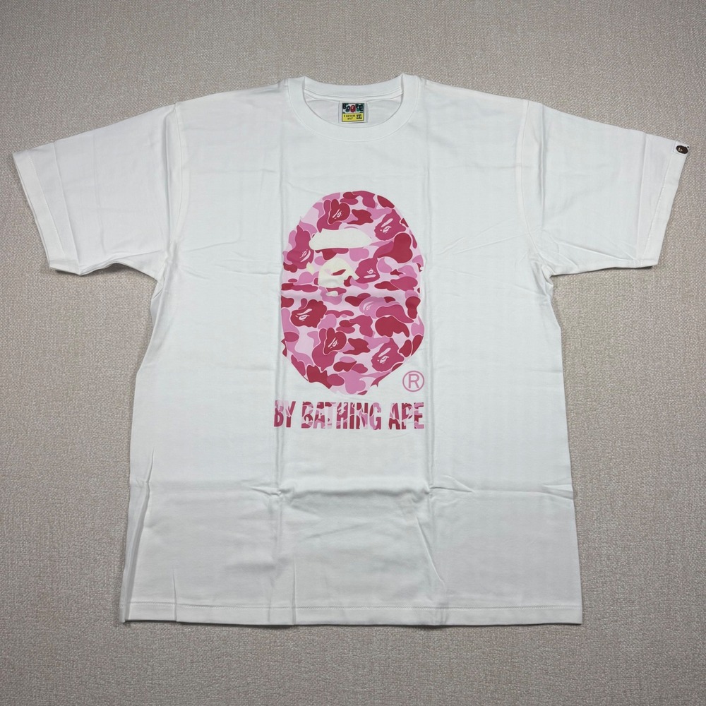 A Bathing Ape White Pink ABC Camo Big Ape Head Graphic T-Shirt Mens 2XL New
